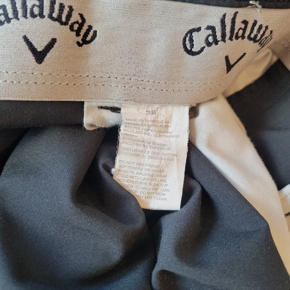 Callaway Golf Shorts Men's 38 Black Performance Stretch Flat Front Casual